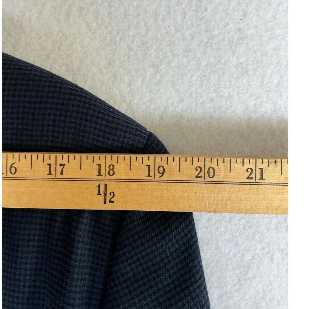Michael Kors Blazer Mens 42R Navy Blue Micro Check Two Button Sport Coat
